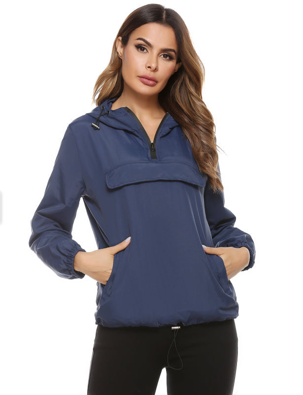 Outdoor Riding And Traveling Wear Women'S Short Waterproof Raincoat