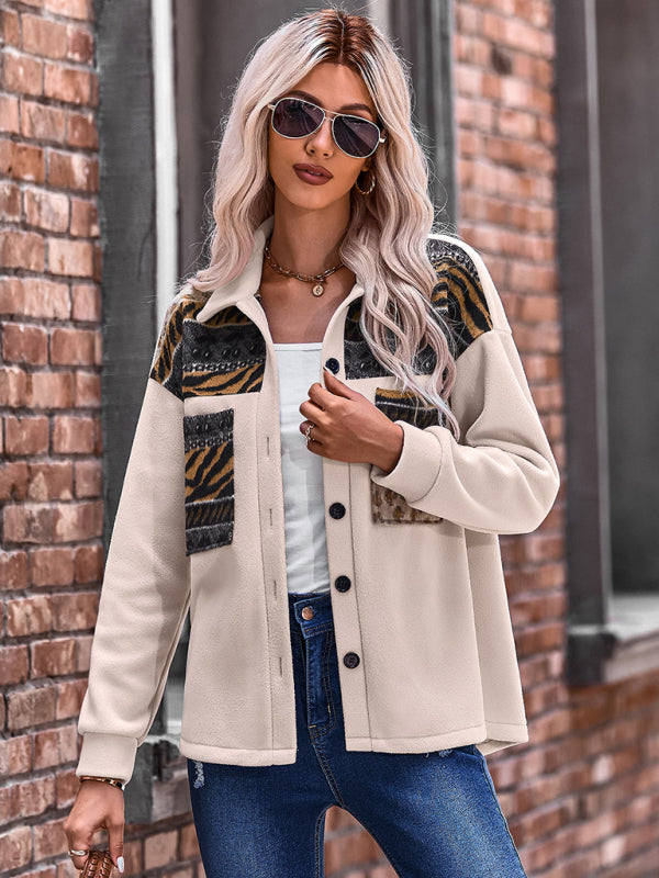 Women’s Patch Embroidered Detail Long Sleeve Shirt Jacket