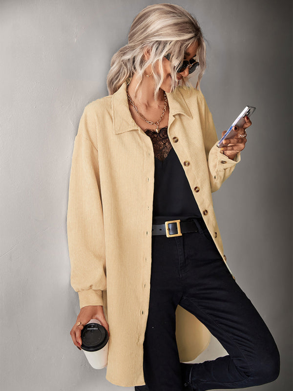 Women's Cardigan Corduroy Jackets