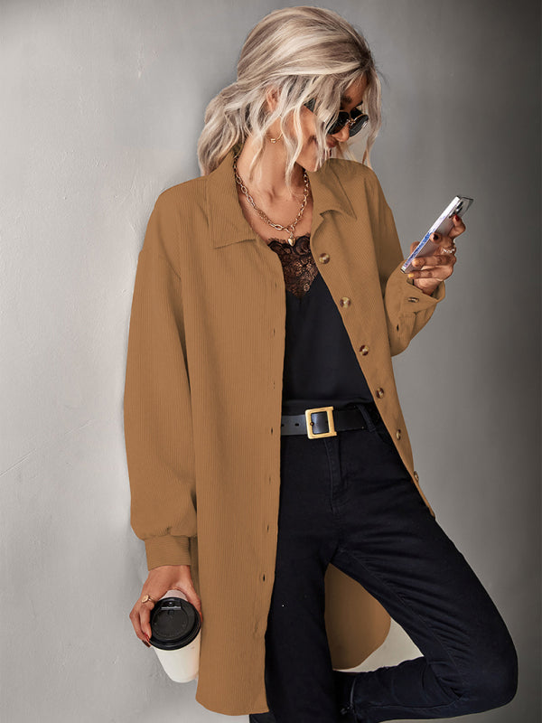Women's Cardigan Corduroy Jackets