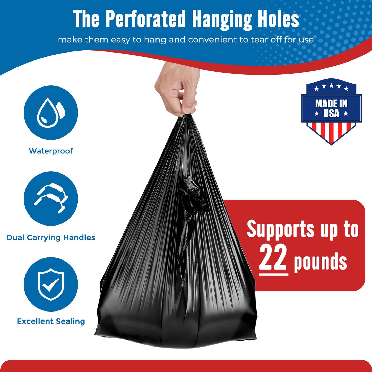 11.5x6.5x21“  0.47mil Plastic Bags 1000 Count Wholesale