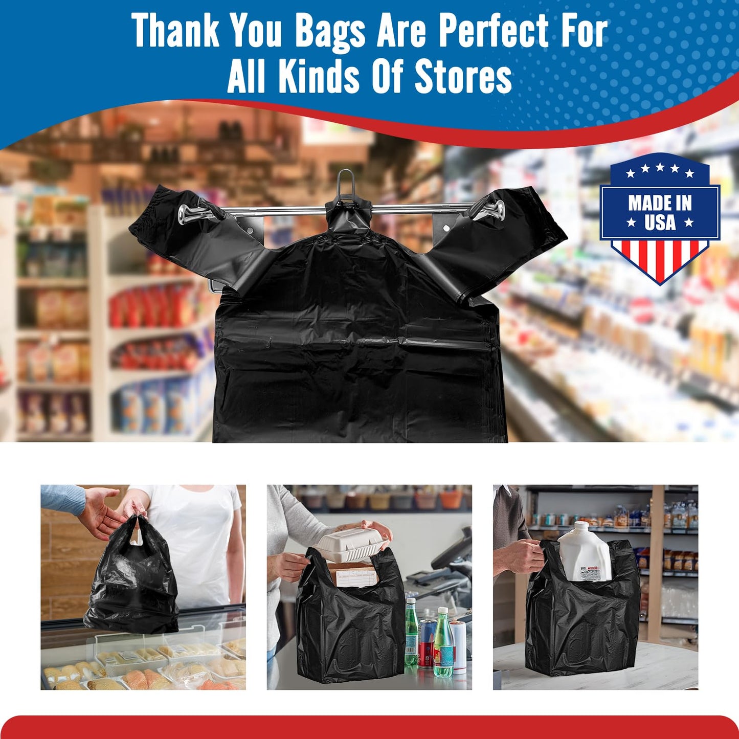 11.5x6.5x21“  0.47mil Plastic Bags 1000 Count Wholesale