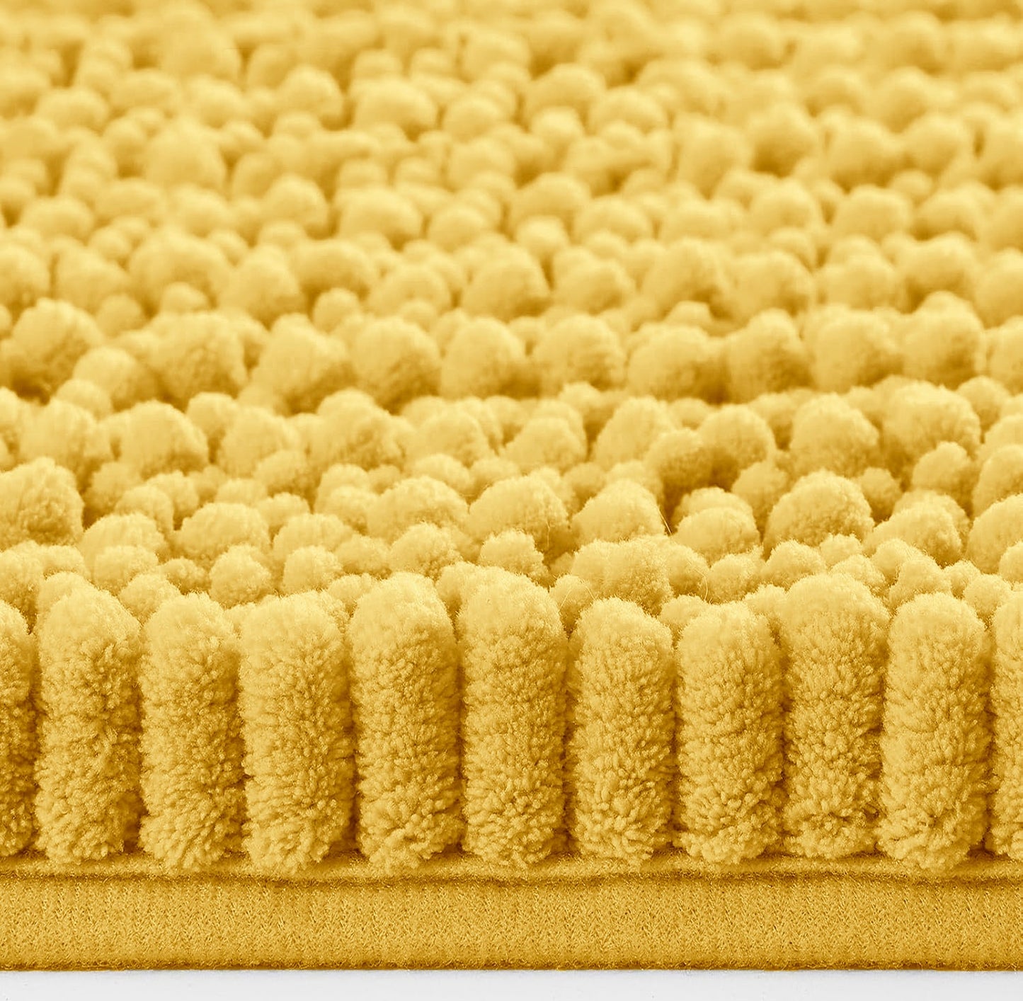 2 Piece Set Lemon Yellow Soft Cozy Plush Chenille Bath Mat Bathroom Rug