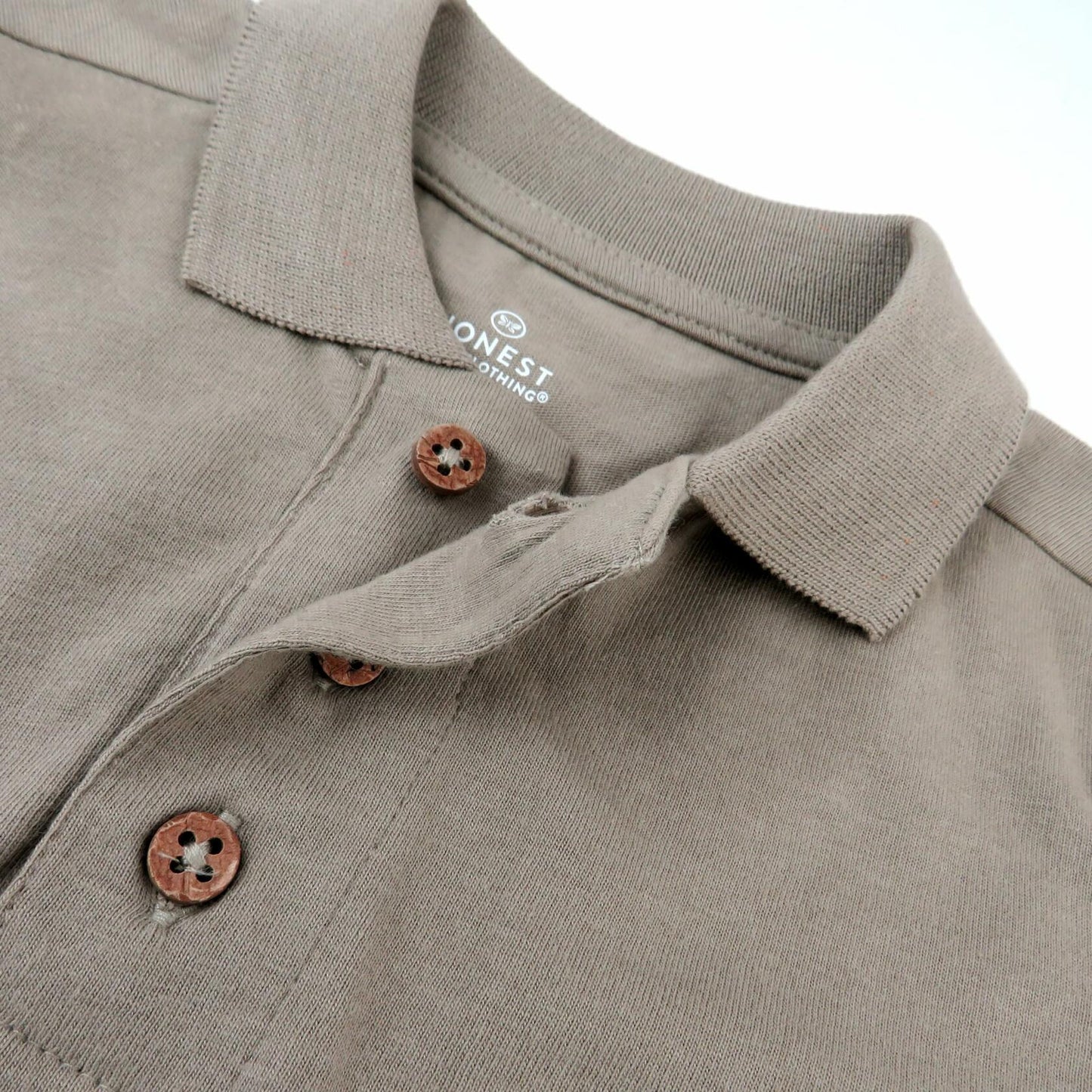 HonestBaby Polo T-Shirt Organic Cotton Infant Unisex Khaki - Size Newborn
