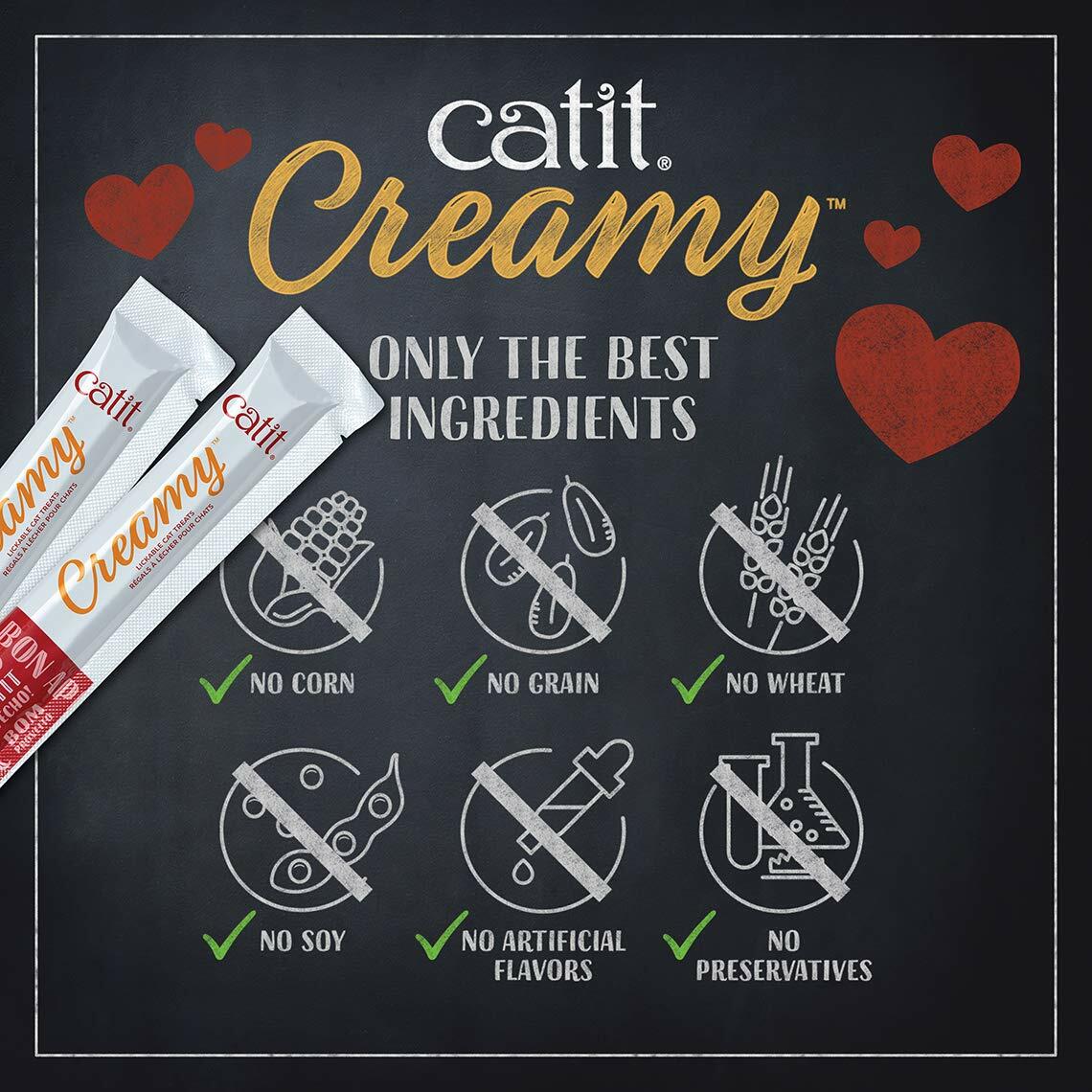 BestBy06/25 Catit Creamy Lickable Cat Treat Salmon 5-Pack Hydrating Healthy