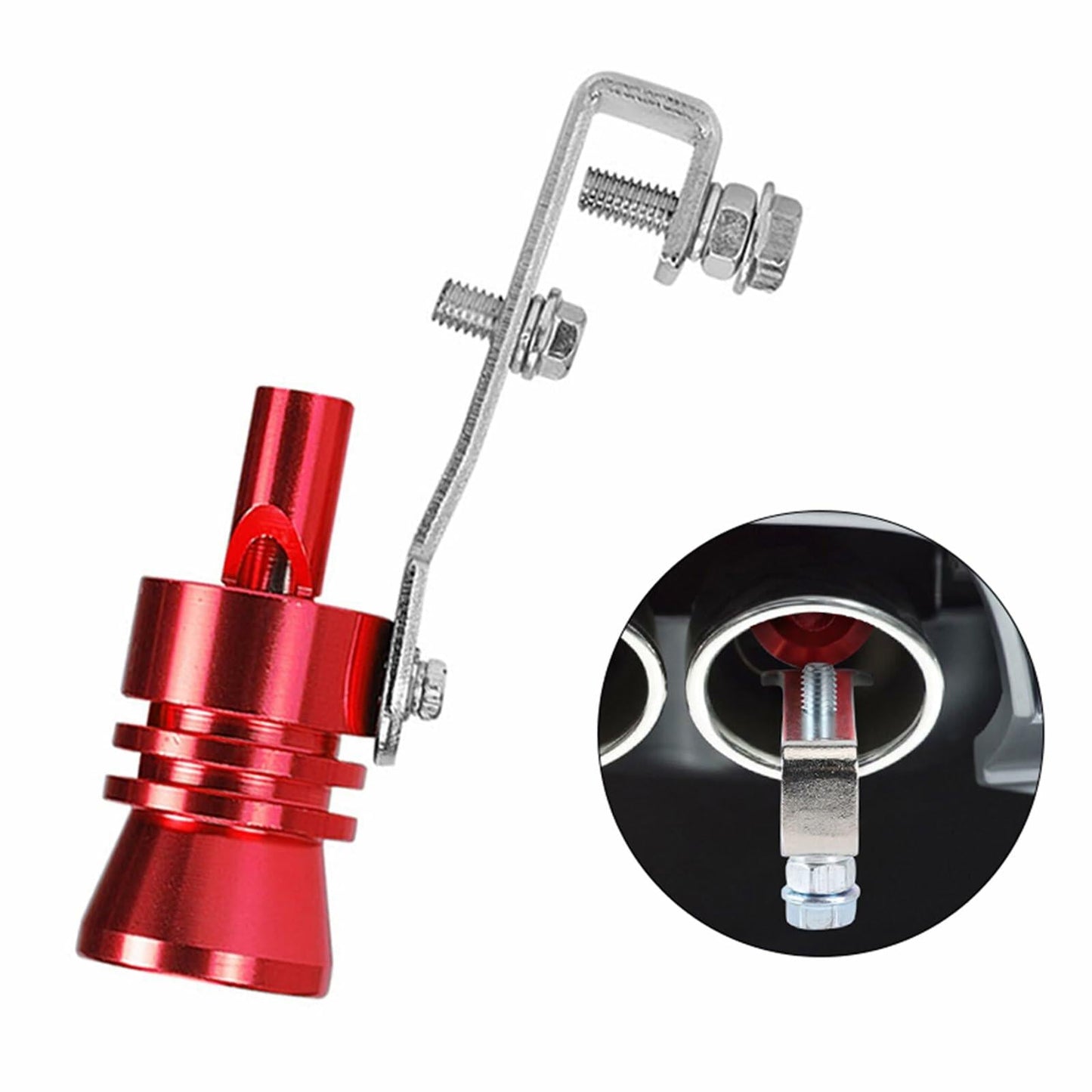 EOHMAK Turbo Sound Whistle Simulator Exhaust Muffler Pipe Red XL