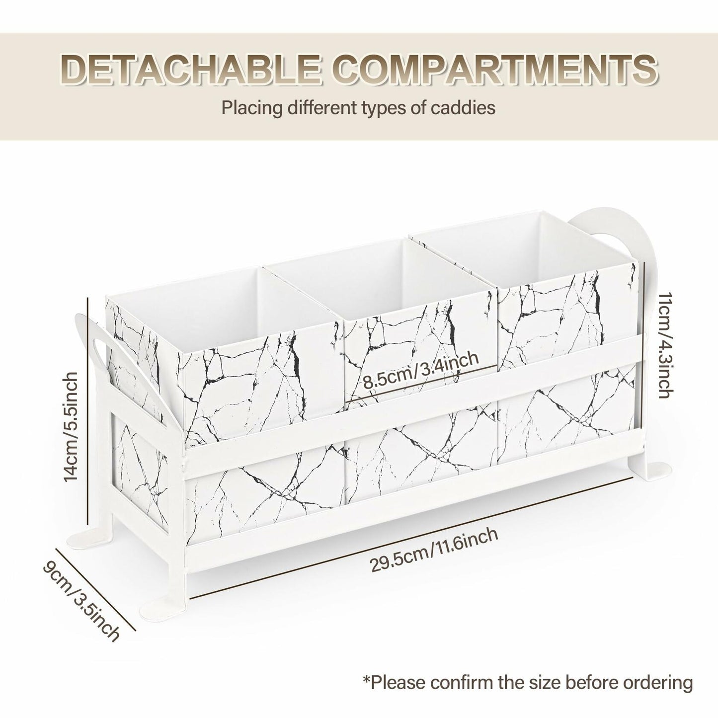 YUBAMIN Silverware Caddy Utensil Holder 3 Compartments Countertop