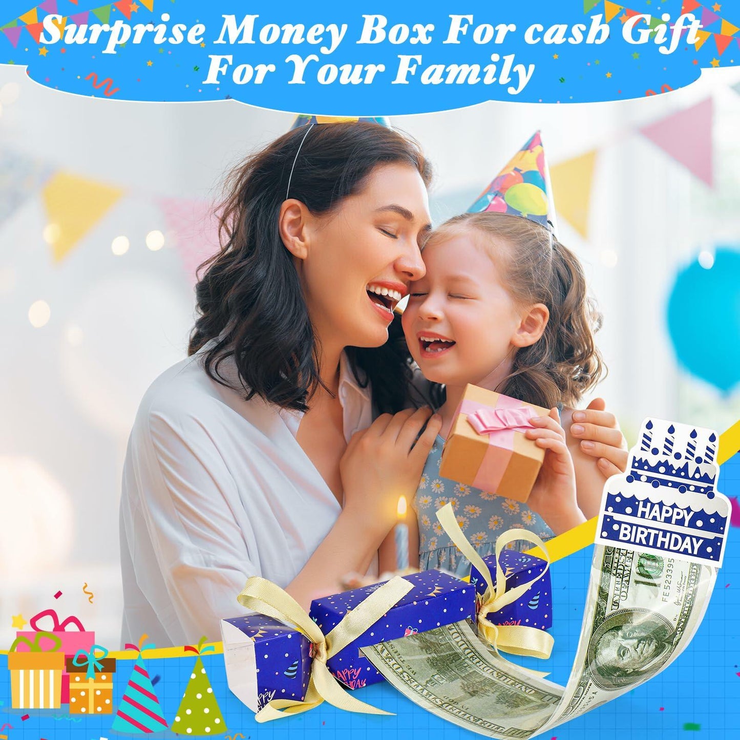 XANGNIER 8pcs Valentine's Day Surprise Money Pull Box Cash Gift Holder