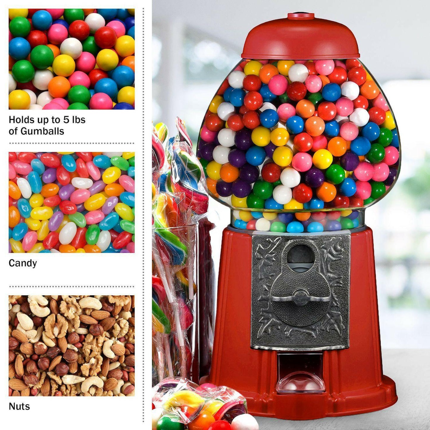 Great Northern Popcorn Toy Planet Gumball Bank M61 Machine Green