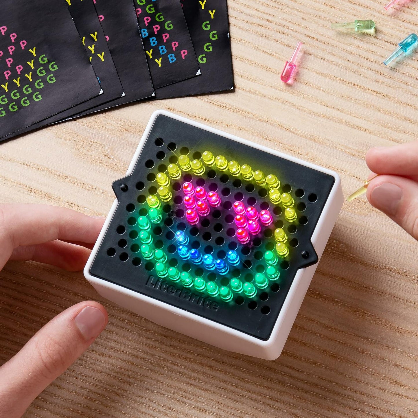 Basic Fun Mini Lite Brite Refresh 90 Pieces Colorful Pegs Light Up Toy
