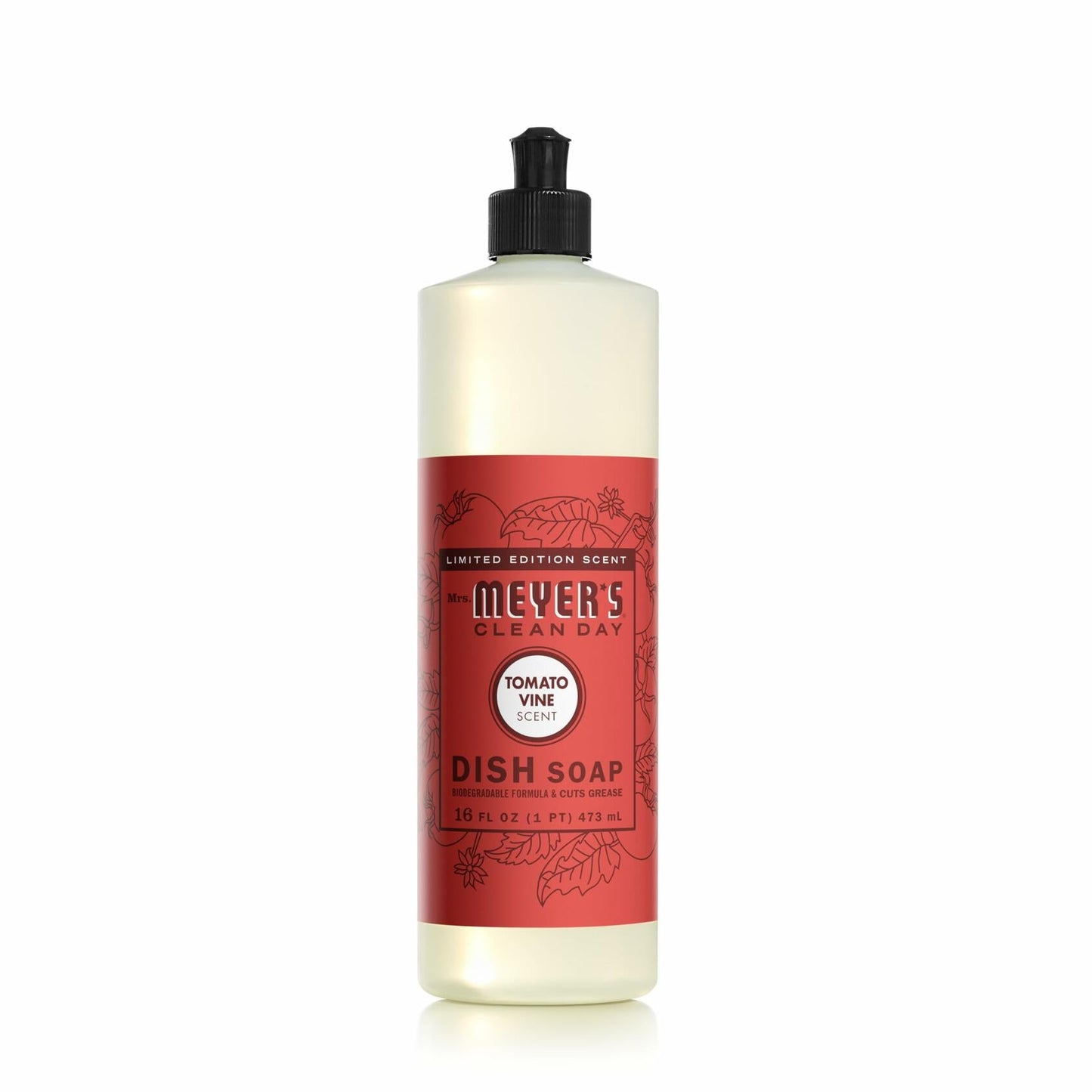 Mrs. MEYER'S CLEAN DAY Liquid Dish Soap Tomato Vine Scent 16oz Bottle