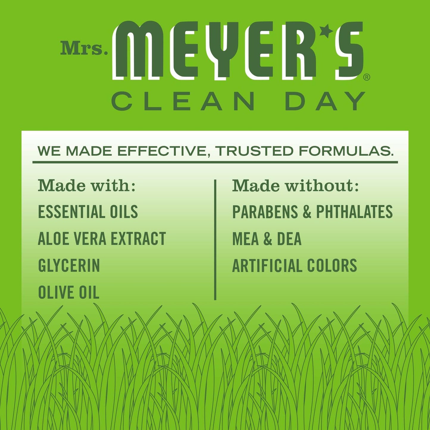 MRS. MEYER'S CLEAN DAY Liquid Hand Soap Fresh Cut Grass Scent 12.5oz