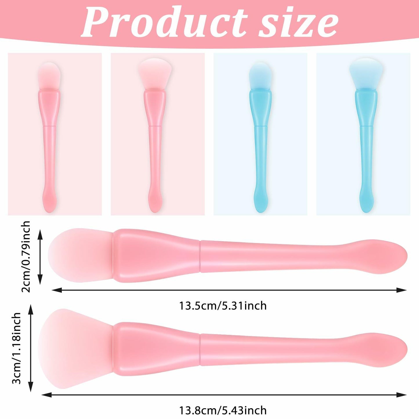 QFGasre Silicone Face Mask Brush Applicator Soft Beauty Tool Pink Blue