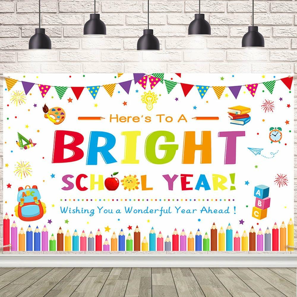 AIBIIN Back to School Photography Backdrop Black 70.8x43.3in Polyester