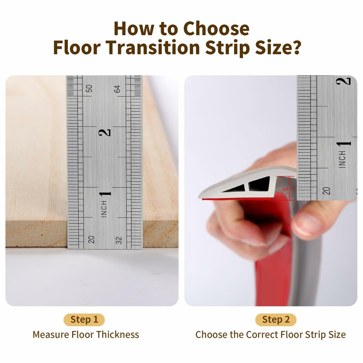 BNELL Floor Transition Strip PVC Self Adhesive 9.84FT Red Teak Wood Grain