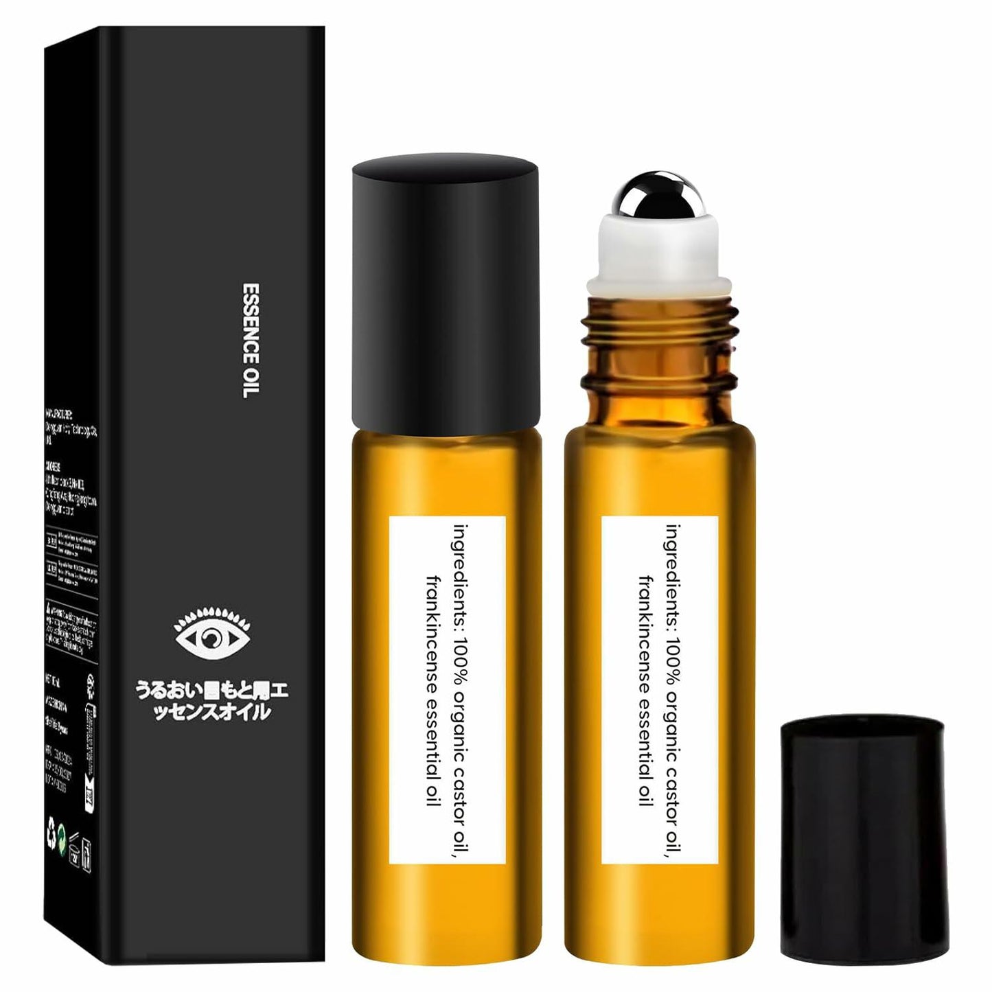 WEEMAY Eye Essence Castor & Frankincense Oil Roller Ball 0.33oz 3 Pcs
