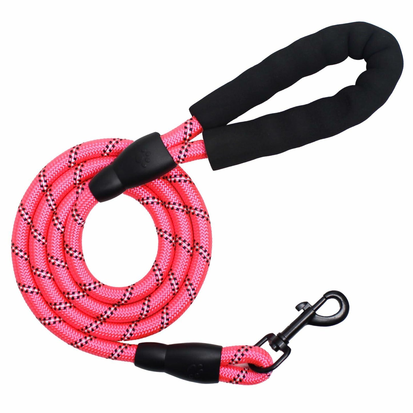YALAVA Dog Leash 5FT Heavy Duty Reflective Nylon Rope Pink Padded Handle