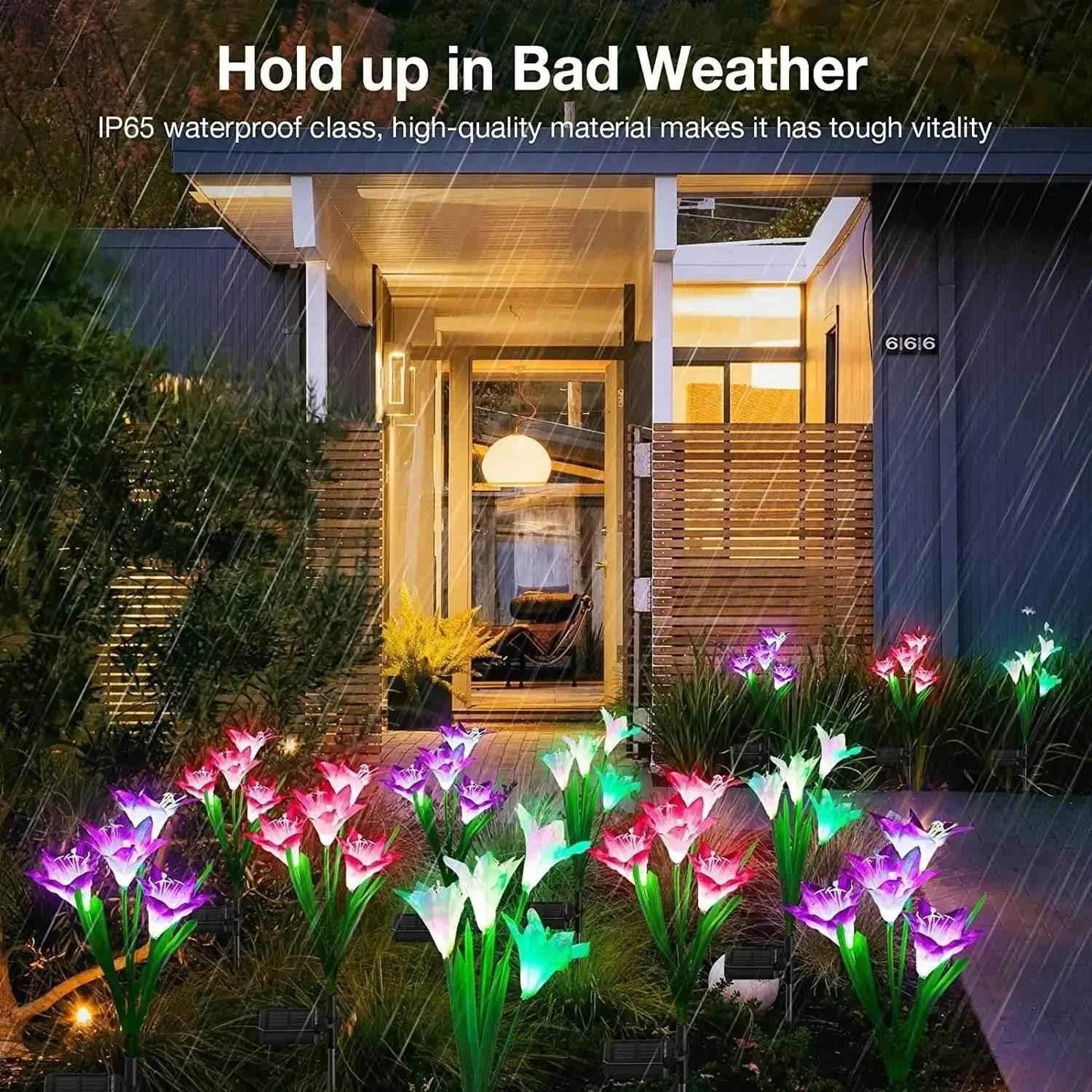 Dabsfavshop Outdoor Solar Lily Garden Lights - Decorative Pathway Lighting