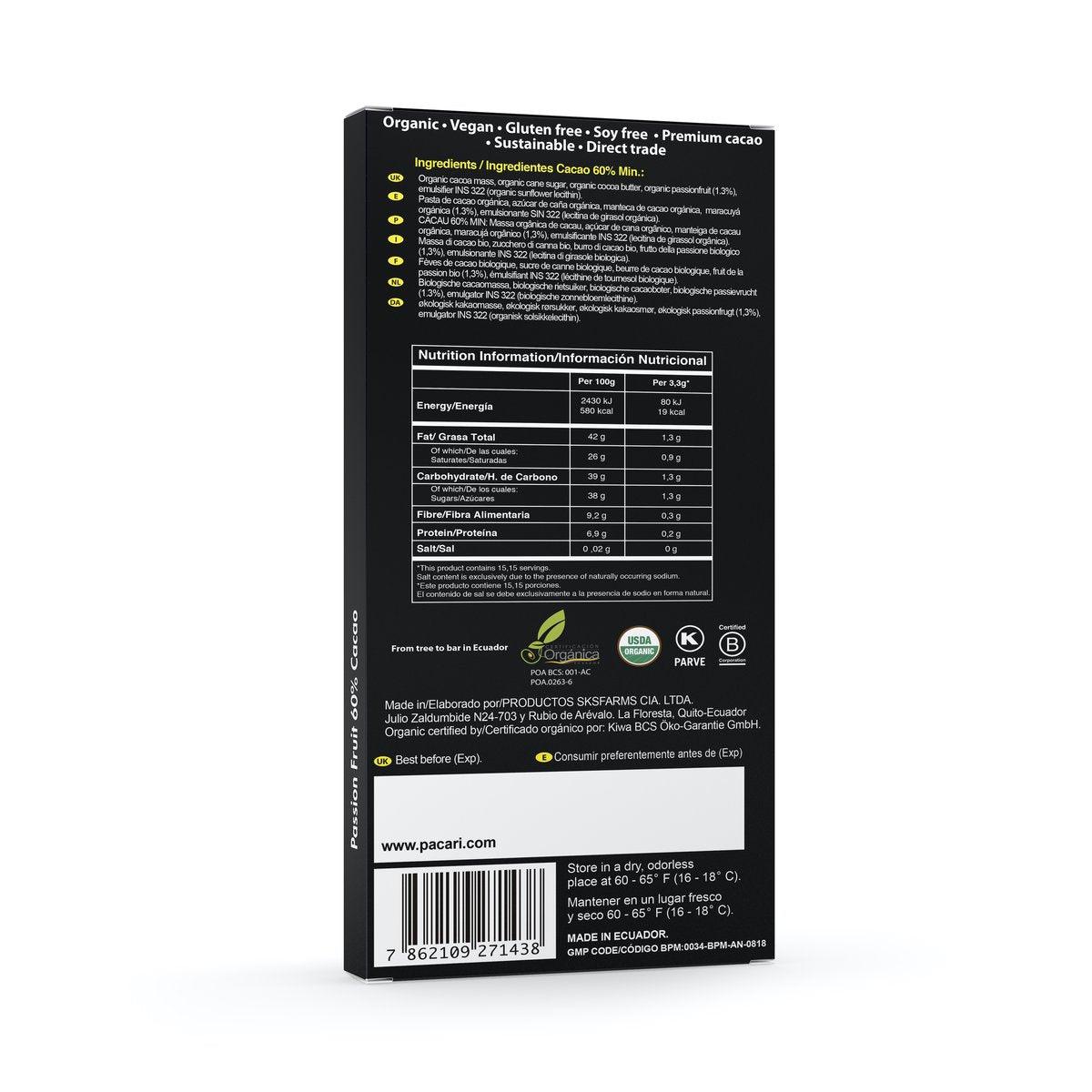 Passion Fruit Organic Chocolate Bar
