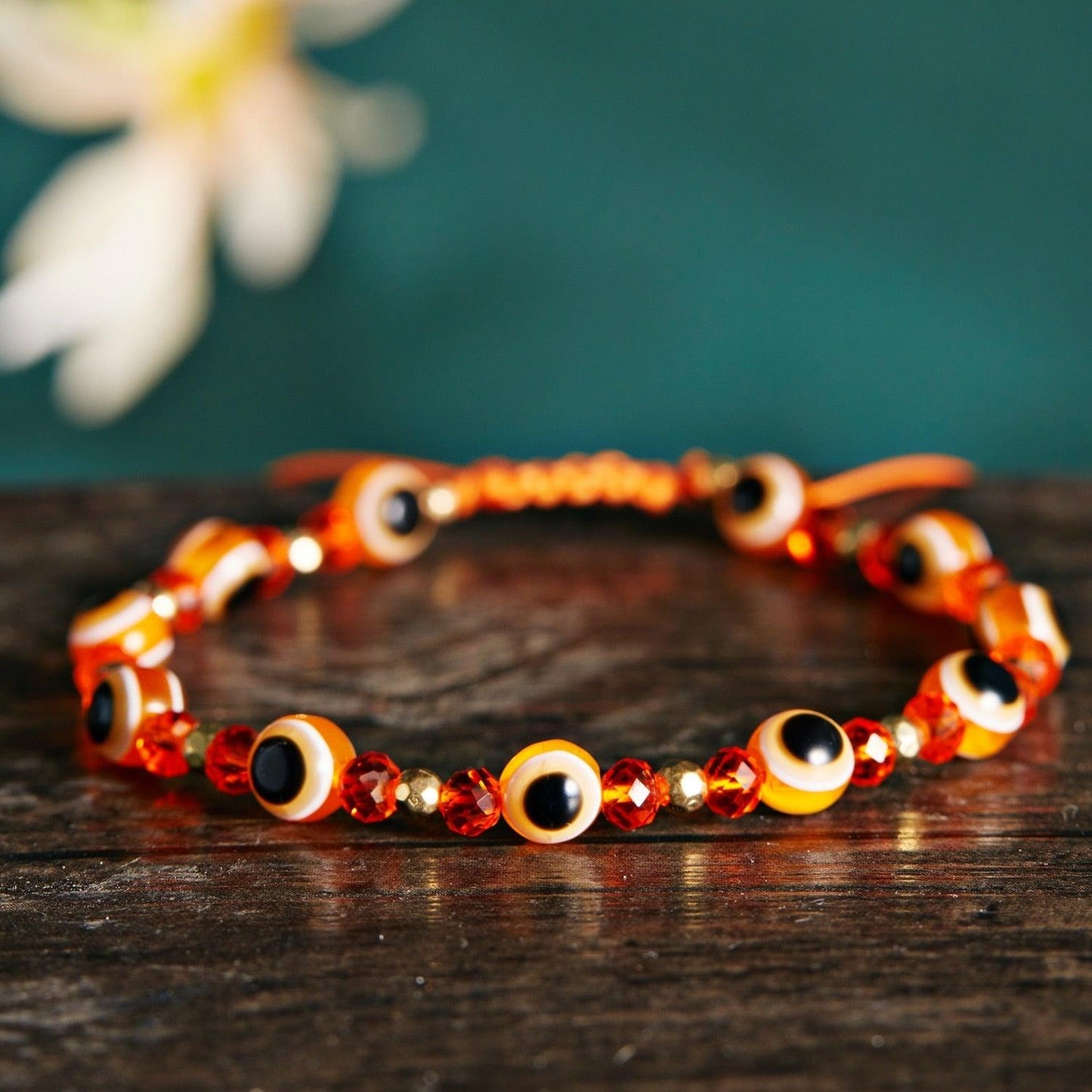 Pinky Promise Blue Bracelet Sets Colorful Crystal Bead Rope Chain Lucky Couple Bracelets Colorful Eye Bracelets Handmade Braided Rope Bracelets For Women Friendship Charm Jewelry