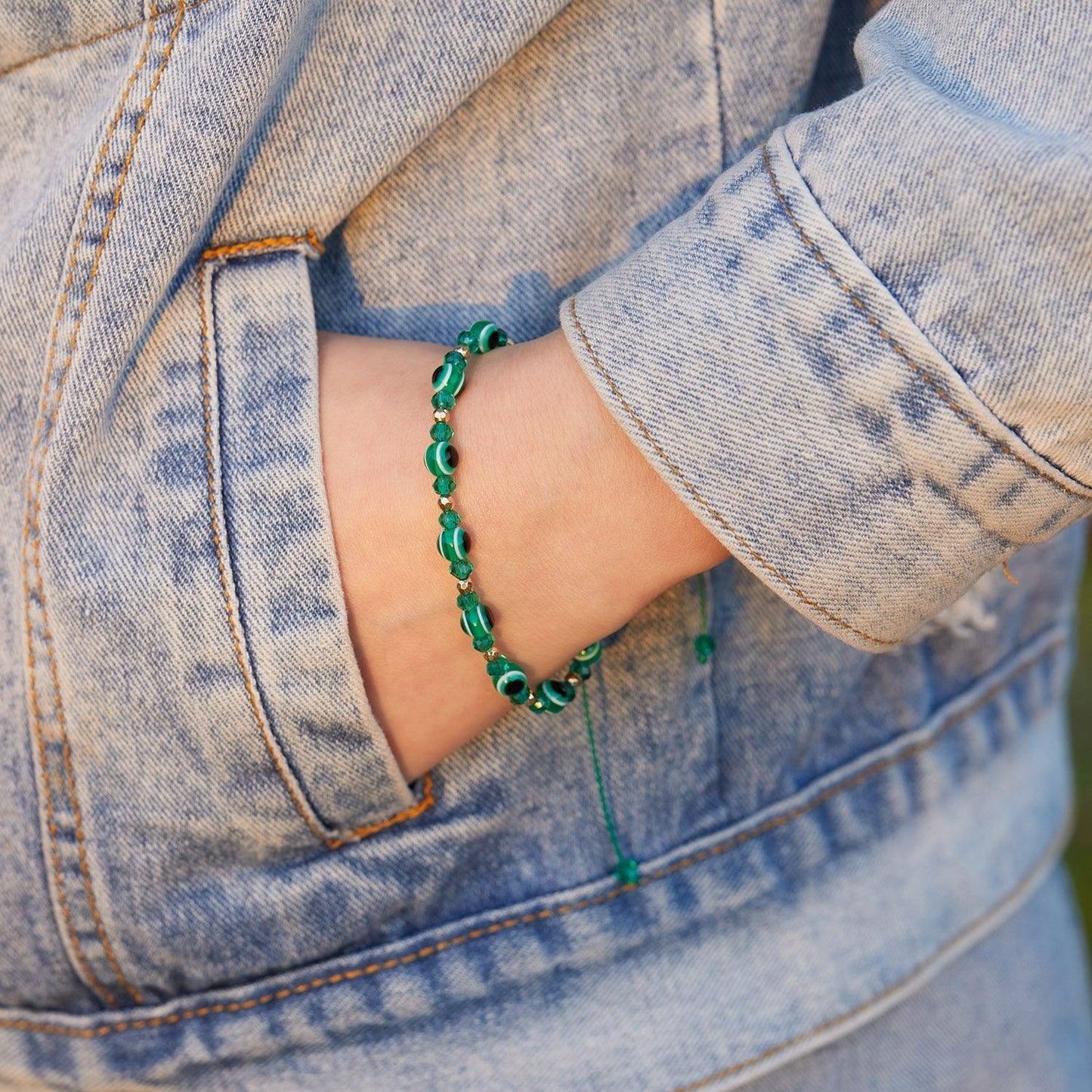 Pinky Promise Blue Bracelet Sets Colorful Crystal Bead Rope Chain Lucky Couple Bracelets Colorful Eye Bracelets Handmade Braided Rope Bracelets For Women Friendship Charm Jewelry