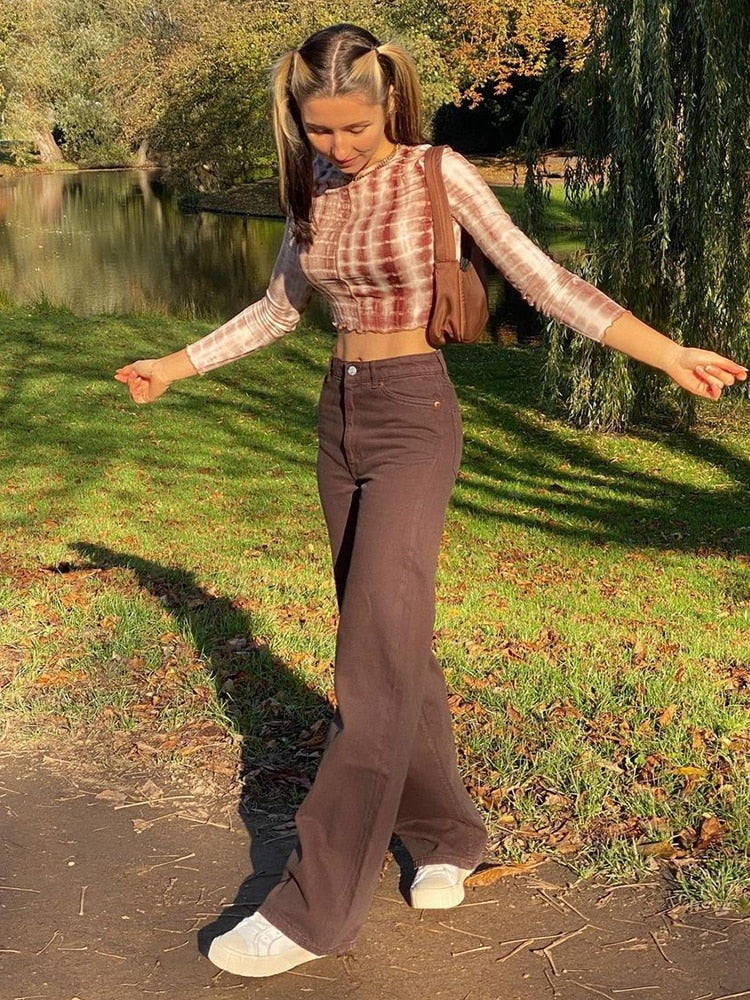 EtherealBe vintage high waist wide leg pants — Classic Brown