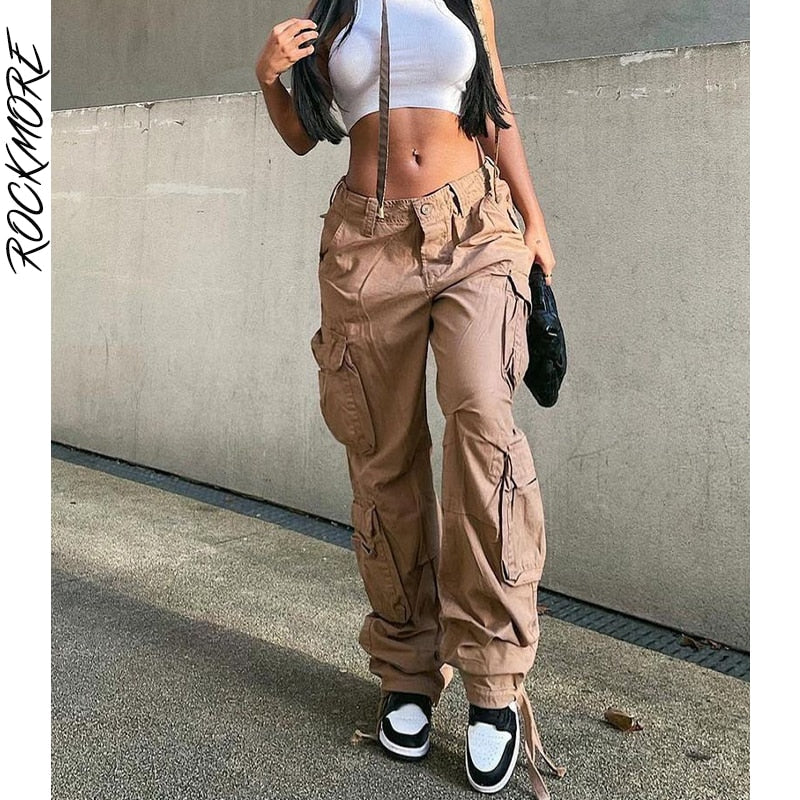 EtherealBe women's low waist cargo jeans - baggy