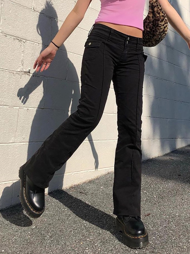EtherealBe Slim Fit Flare Pants with Pockets