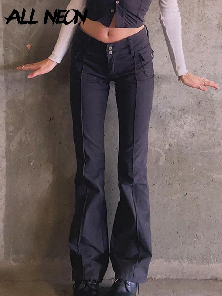 EtherealBe Slim Fit Flare Pants with Pockets