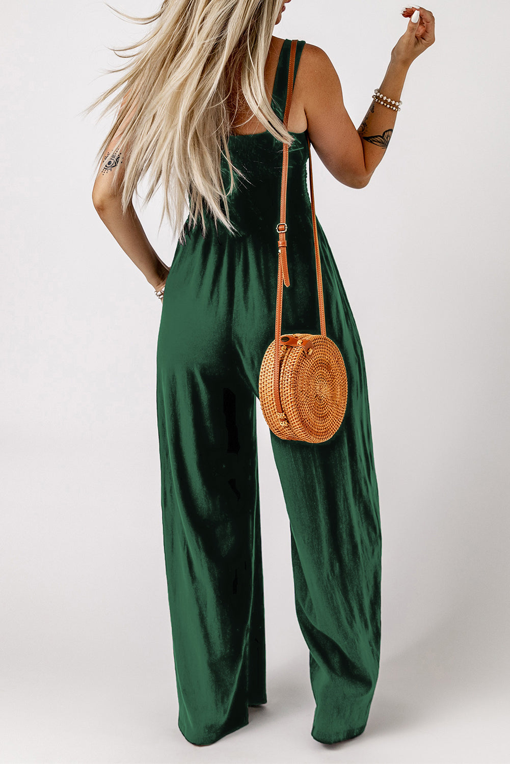 Trendsi Smocked Wide Leg Jumpsuit for Effortless Style