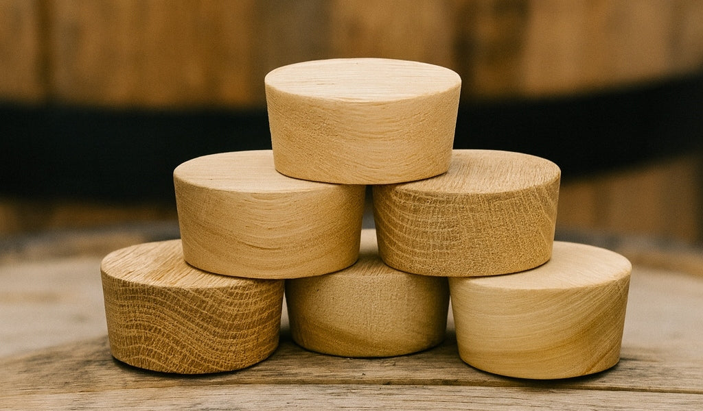 Premium American White Oak Barrel Bungs - 50 Pack | Tapered Hardwood Stopper for Wine & Whiskey Aging | Precision Fit