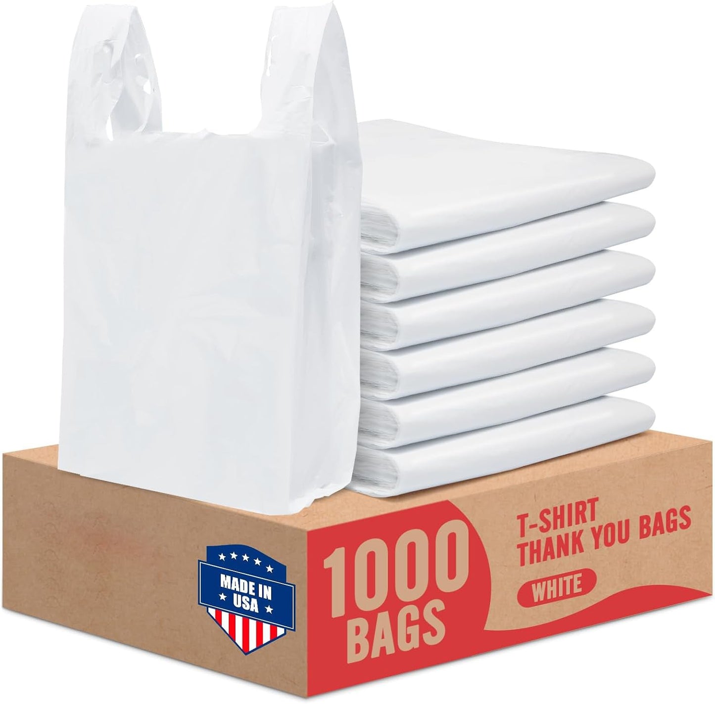 11.5 x 6.5 x 21“  0.47mil Thank You Plastic Bags 1000 Count