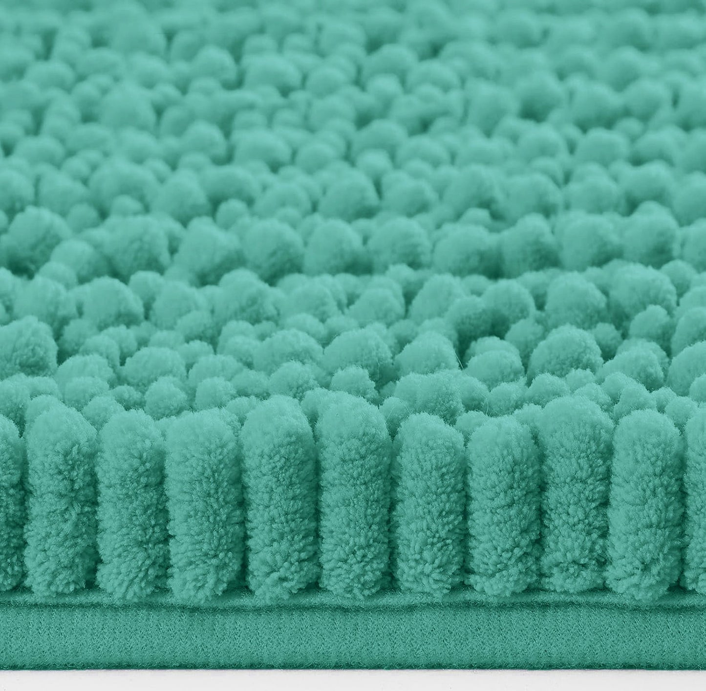 2 Piece Set Turquoise Soft Cozy Plush Chenille Bath Mat Bathroom Rug