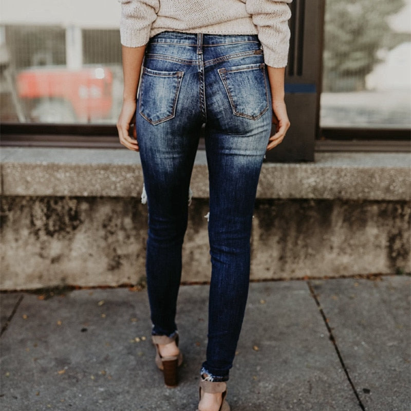EtherealBe boyfriend ripped jeans for women - Distressed