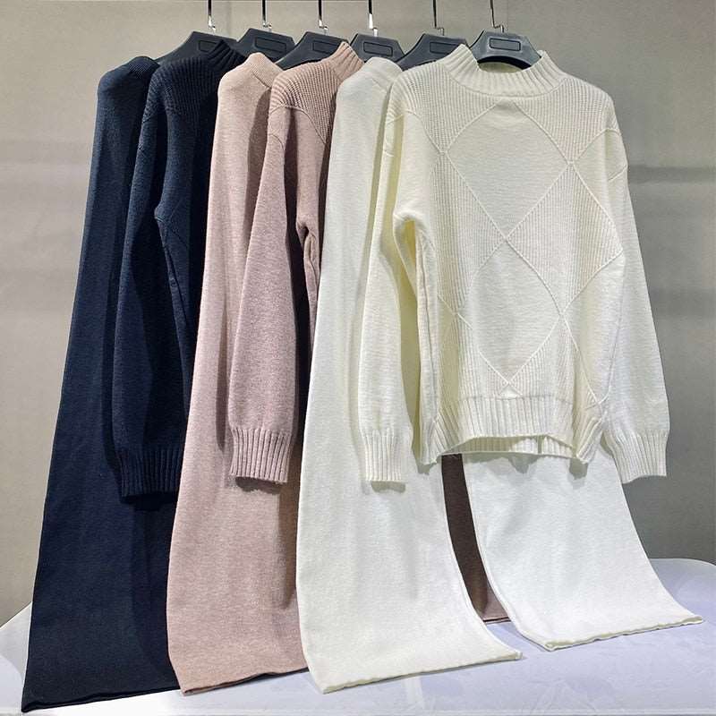 EtherealBe chic wide leg sweater pants set - Cozy Knit