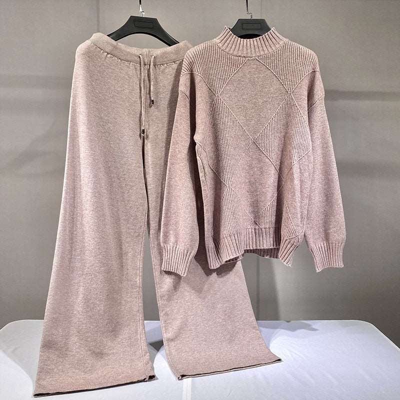 EtherealBe chic wide leg sweater pants set - Cozy Knit