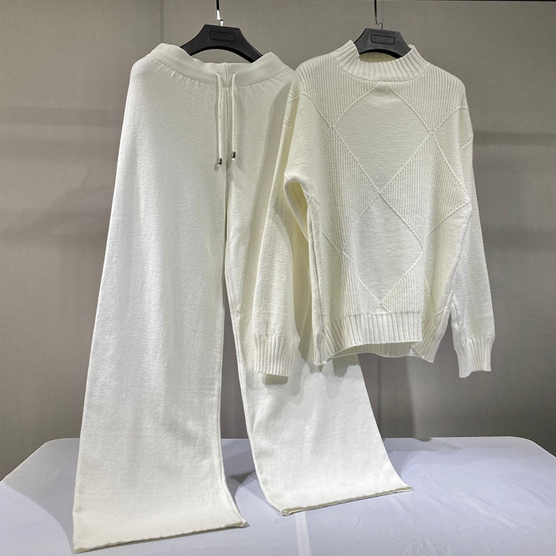 EtherealBe chic wide leg sweater pants set - Cozy Knit