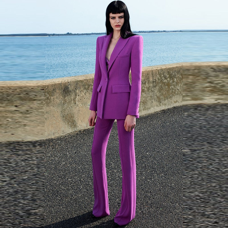 EtherealBe Women's Purple Blazer and Pants Suit