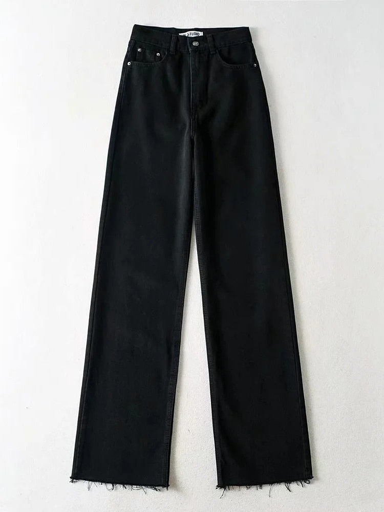 EtherealBe Womens Straight Leg High Waist Jeans