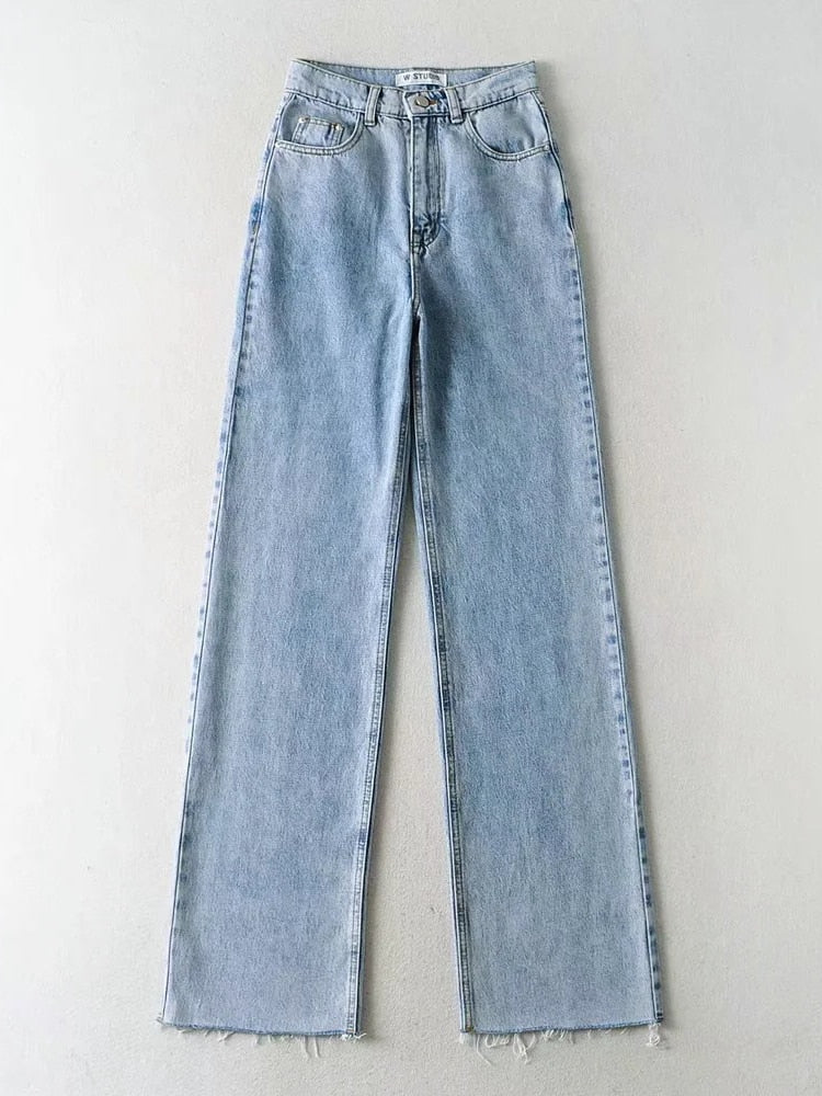 EtherealBe Womens Straight Leg High Waist Jeans