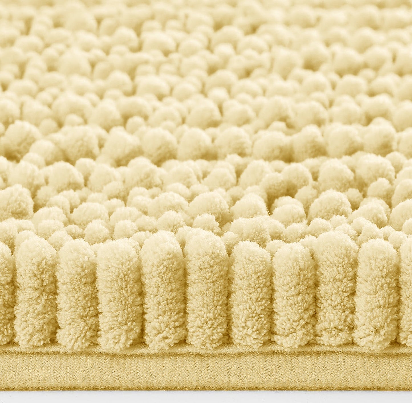 2 Piece Set Yellow Soft Cozy Plush Chenille Bath Mat Bathroom Rug