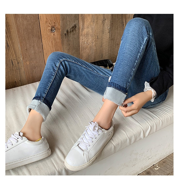 EtherealBe fleece lined skinny jeans for women — Warm